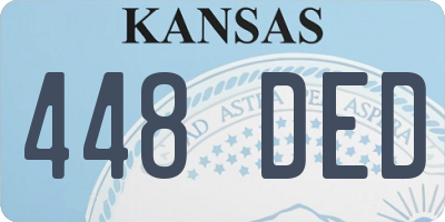 KS license plate 448DED
