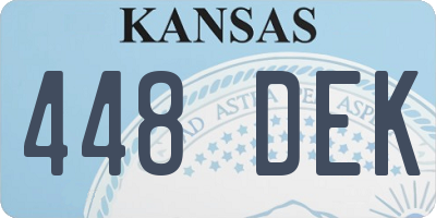 KS license plate 448DEK