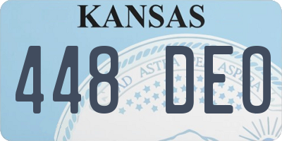 KS license plate 448DEO