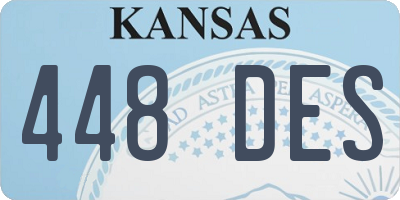 KS license plate 448DES