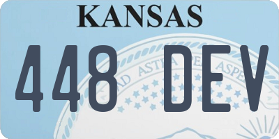 KS license plate 448DEV