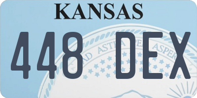KS license plate 448DEX
