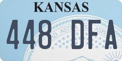 KS license plate 448DFA