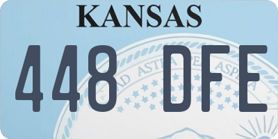 KS license plate 448DFE