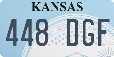 KS license plate 448DGF