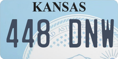 KS license plate 448DNW