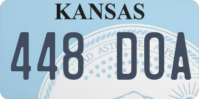 KS license plate 448DOA