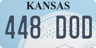 KS license plate 448DOD