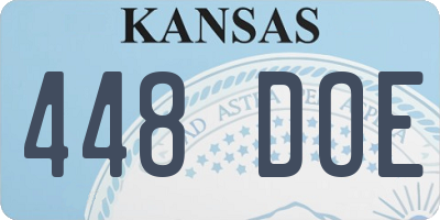 KS license plate 448DOE