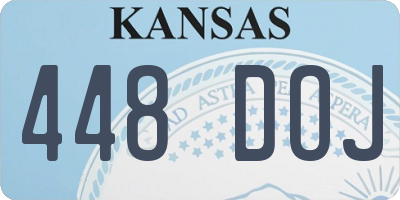KS license plate 448DOJ