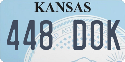 KS license plate 448DOK
