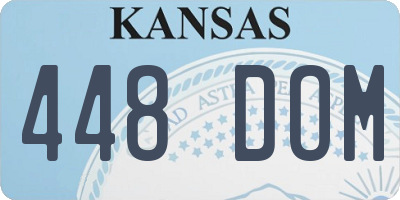 KS license plate 448DOM