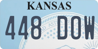 KS license plate 448DOW
