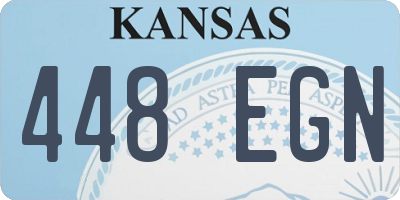 KS license plate 448EGN
