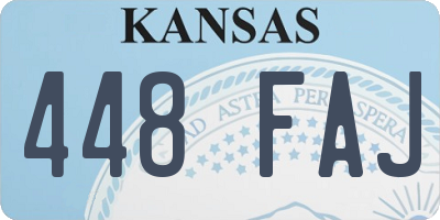 KS license plate 448FAJ