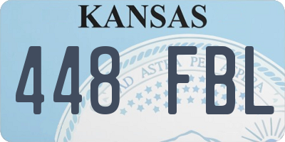 KS license plate 448FBL