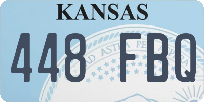 KS license plate 448FBQ