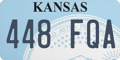 KS license plate 448FQA