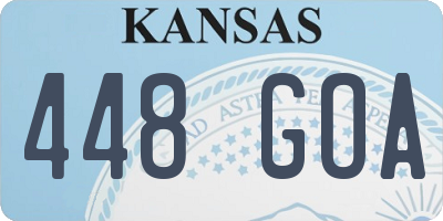 KS license plate 448GOA