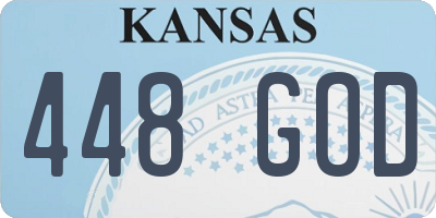 KS license plate 448GOD