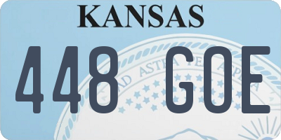 KS license plate 448GOE