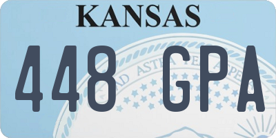 KS license plate 448GPA