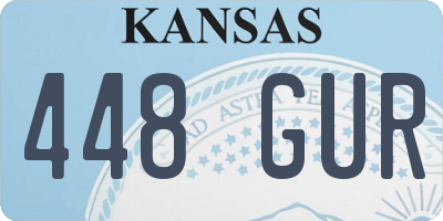 KS license plate 448GUR