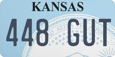 KS license plate 448GUT