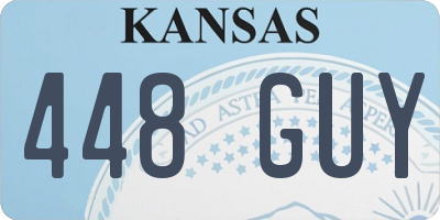 KS license plate 448GUY
