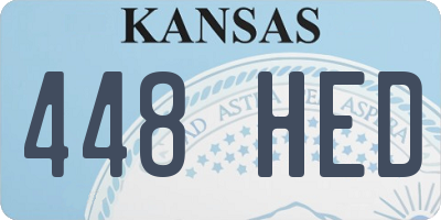 KS license plate 448HED