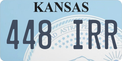 KS license plate 448IRR