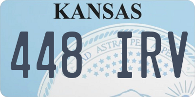 KS license plate 448IRV