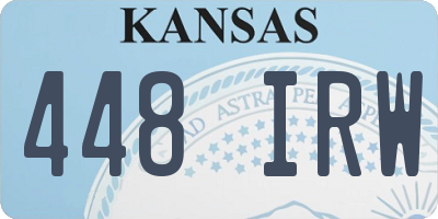 KS license plate 448IRW
