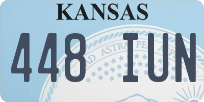KS license plate 448IUN