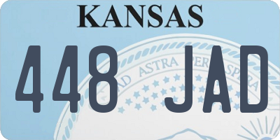 KS license plate 448JAD