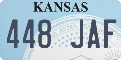 KS license plate 448JAF