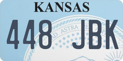 KS license plate 448JBK