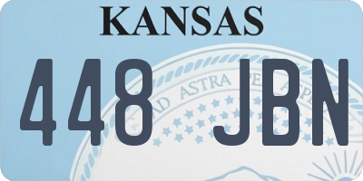KS license plate 448JBN