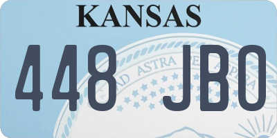 KS license plate 448JBO