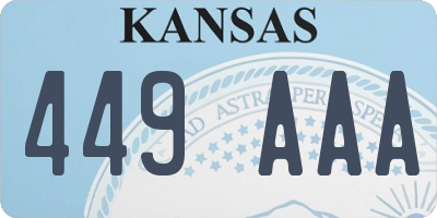 KS license plate 449AAA