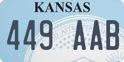 KS license plate 449AAB