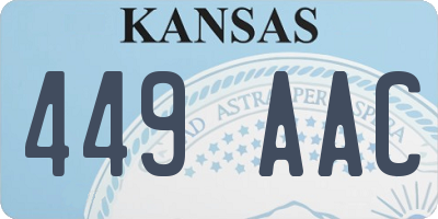 KS license plate 449AAC