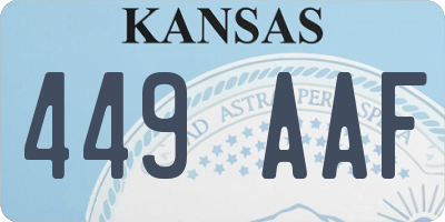 KS license plate 449AAF
