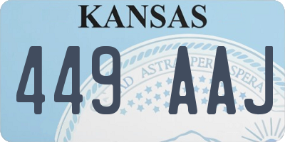 KS license plate 449AAJ