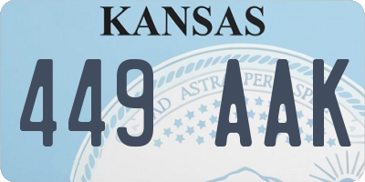 KS license plate 449AAK