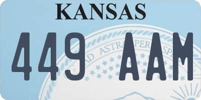 KS license plate 449AAM