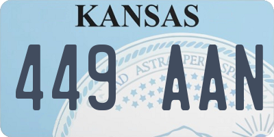 KS license plate 449AAN