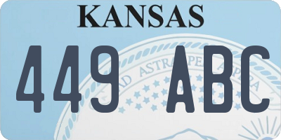 KS license plate 449ABC