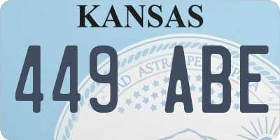 KS license plate 449ABE
