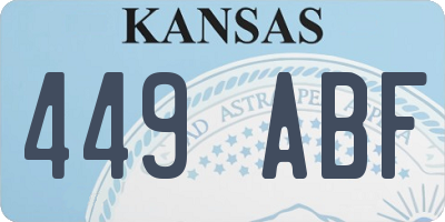 KS license plate 449ABF